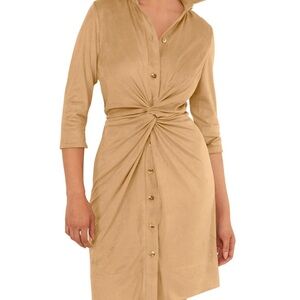 Gretchen Scott Twist & Shout Ultra Suede Dress - Size Medium